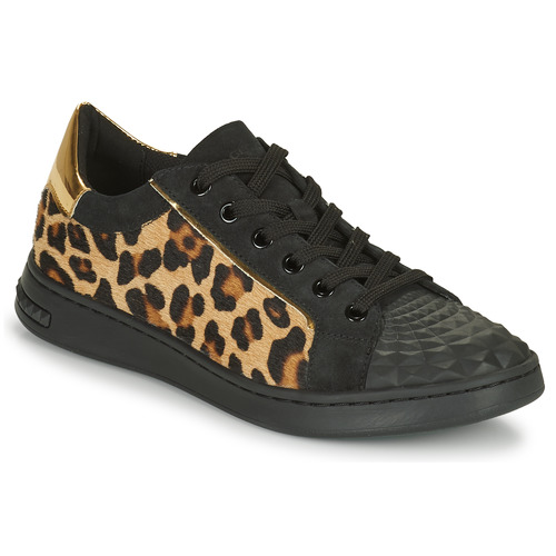 Sko Dame Lave sneakers Geox JAYSEN Sort / Leopard