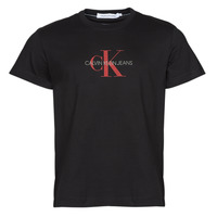 textil Herre T-shirts m. korte ærmer Calvin Klein Jeans ARCHIVAL MONOGRAM FLOCK TEE Sort