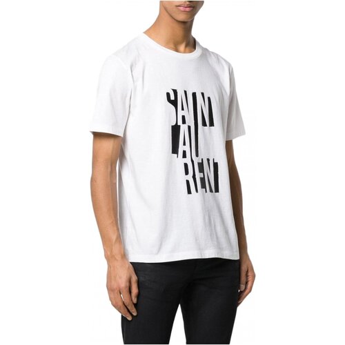 textil Herre T-shirts m. korte ærmer Yves Saint Laurent BMK577121 Hvid