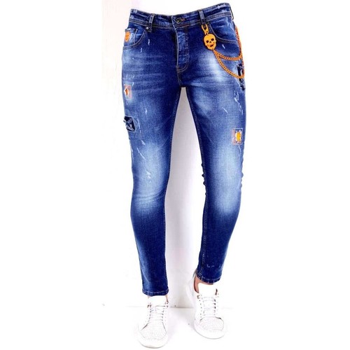 textil Herre Smalle jeans Local Fanatic 120177404 Blå