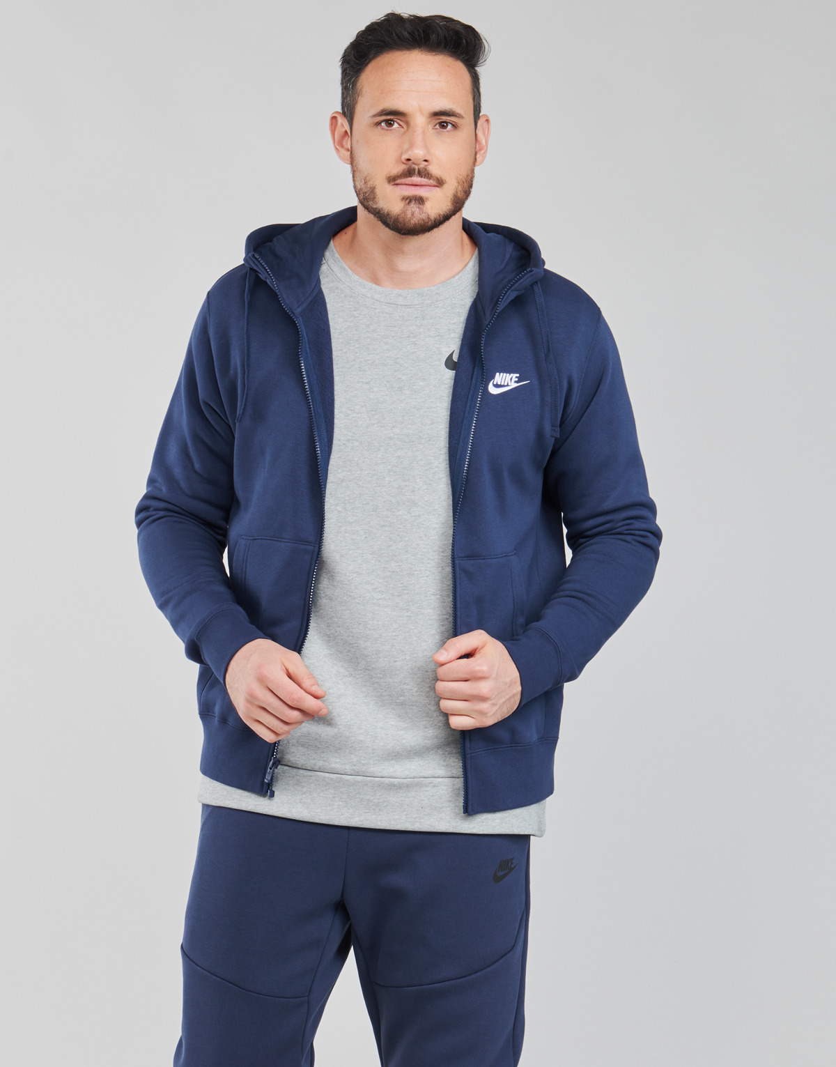 textil Herre Sweatshirts Nike NIKE SPORTSWEAR CLUB FLEECE Blå / Marineblå / Hvid