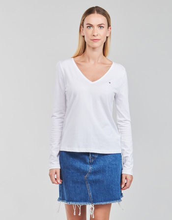 textil Dame Langærmede T-shirts Tommy Hilfiger REGULAR CLASSIC V-NK TOP LS Hvid