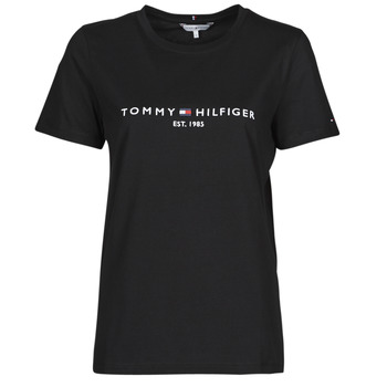 textil Dame T-shirts m. korte ærmer Tommy Hilfiger HERITAGE HILFIGER CNK RG TEE Sort