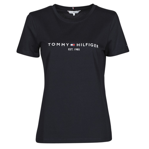 Tommy Hilfiger HERITAGE HILFIGER CNK RG TEE Marineblå - Gratis fragt | Spartoo.dk ! - textil T-shirts m. korte Dame 272,00 Kr