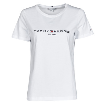 textil Dame T-shirts m. korte ærmer Tommy Hilfiger HERITAGE HILFIGER CNK RG TEE Hvid