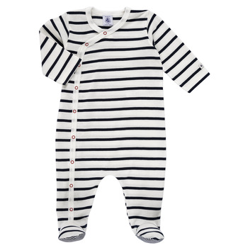 textil Børn Pyjamas / Natskjorte Petit Bateau ONZER Hvid / Marineblå
