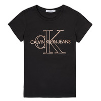 textil Pige T-shirts m. korte ærmer Calvin Klein Jeans TIZIE Sort