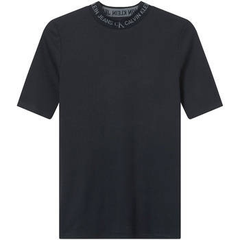 textil Dame T-shirts m. korte ærmer Calvin Klein Jeans J20J215230 Sort