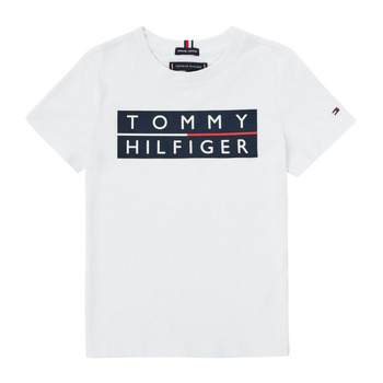 textil Dreng T-shirts m. korte ærmer Tommy Hilfiger TERRAD Hvid
