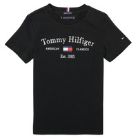 textil Dreng T-shirts m. korte ærmer Tommy Hilfiger YASSINE Sort