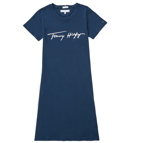 textil Pige Korte kjoler Tommy Hilfiger POLINE Marineblå