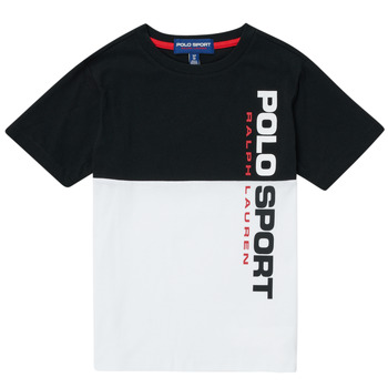 textil Dreng T-shirts m. korte ærmer Polo Ralph Lauren KAMILA Hvid / Sort