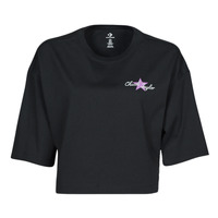 textil Dame T-shirts m. korte ærmer Converse CHUCK INSPIRED HYBRID FLOWER OVERSIZED CROPPED TEE Sort