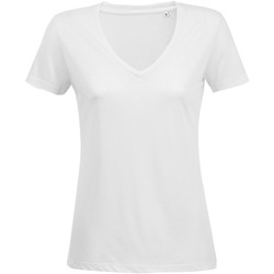textil Dame T-shirts m. korte ærmer Sols 03098 Hvid