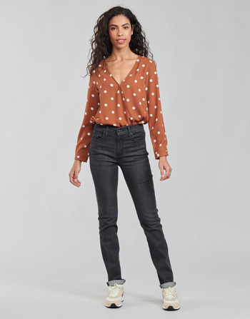 textil Dame Lige jeans Levi's 725 HIGH RISE STRAIGHT Sort