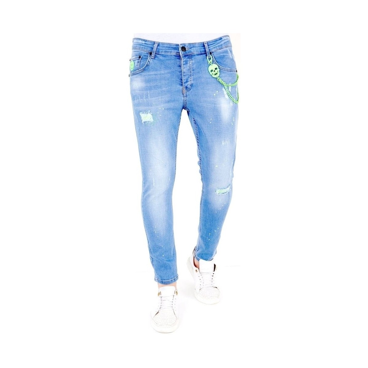 textil Herre Smalle jeans Lf 120853721 Blå
