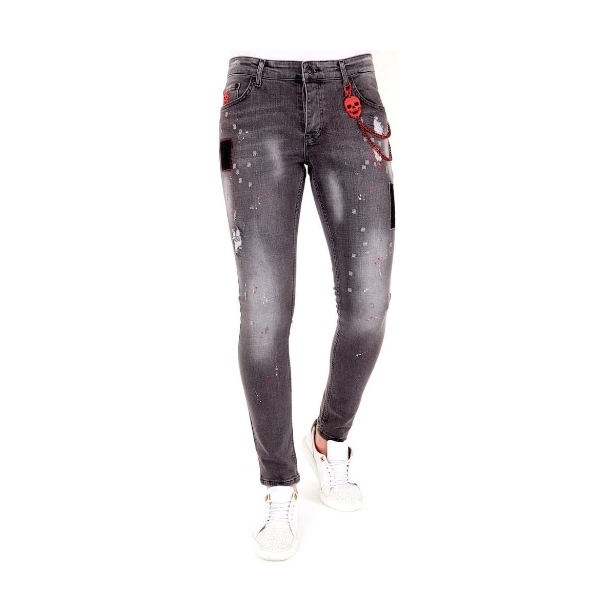 textil Herre Smalle jeans Lf 120852628 Grå