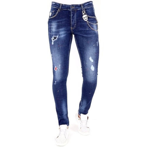 textil Herre Smalle jeans Lf 120848242 Blå