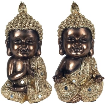 Indretning Små statuer og figurer Signes Grimalt Gyldne Buddhaer Set 2U Sort