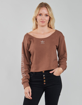 textil Dame Sweatshirts adidas Originals SLOUCHY CREW? Brun