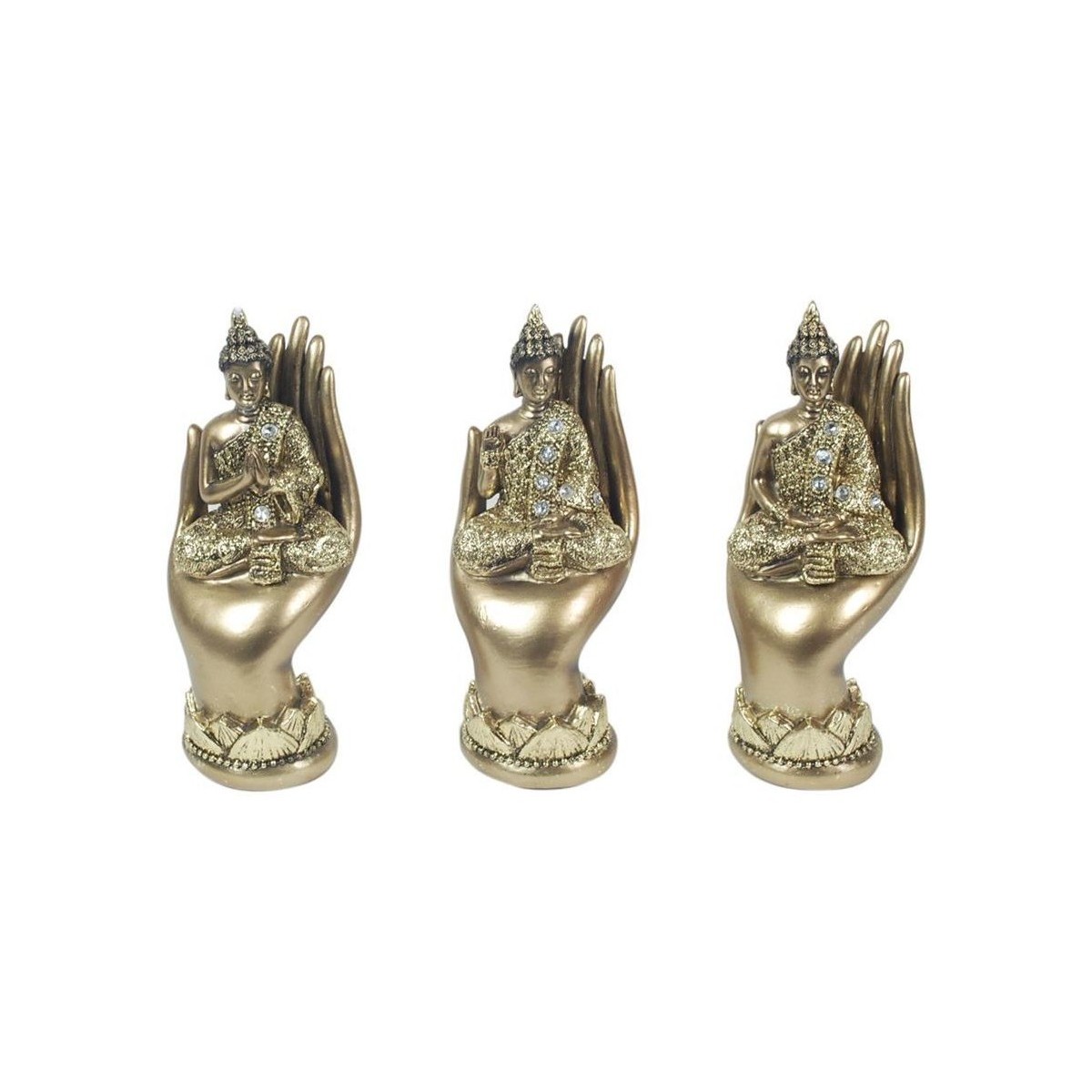 Indretning Små statuer og figurer Signes Grimalt Buddha On Hand 3 Dif. Guld
