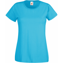 textil Dame T-shirts m. korte ærmer Fruit Of The Loom 61372 Azure Blue