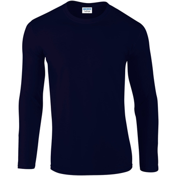 textil Herre Langærmede T-shirts Gildan 64400 Blå