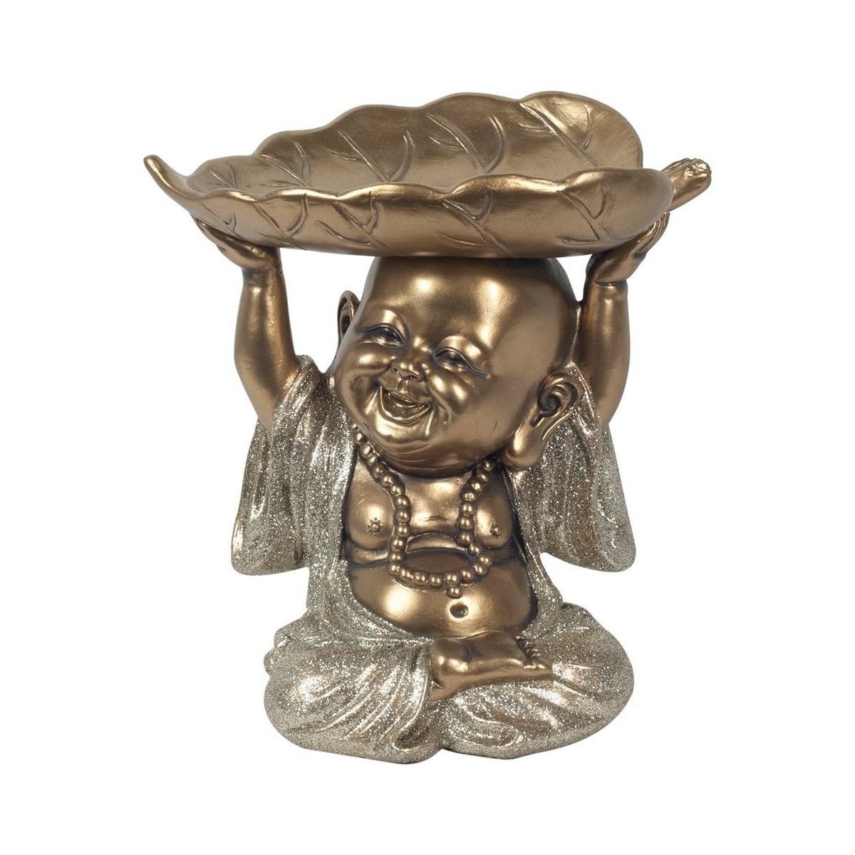 Indretning Små statuer og figurer Signes Grimalt Buddha Med Bladbakke Guld
