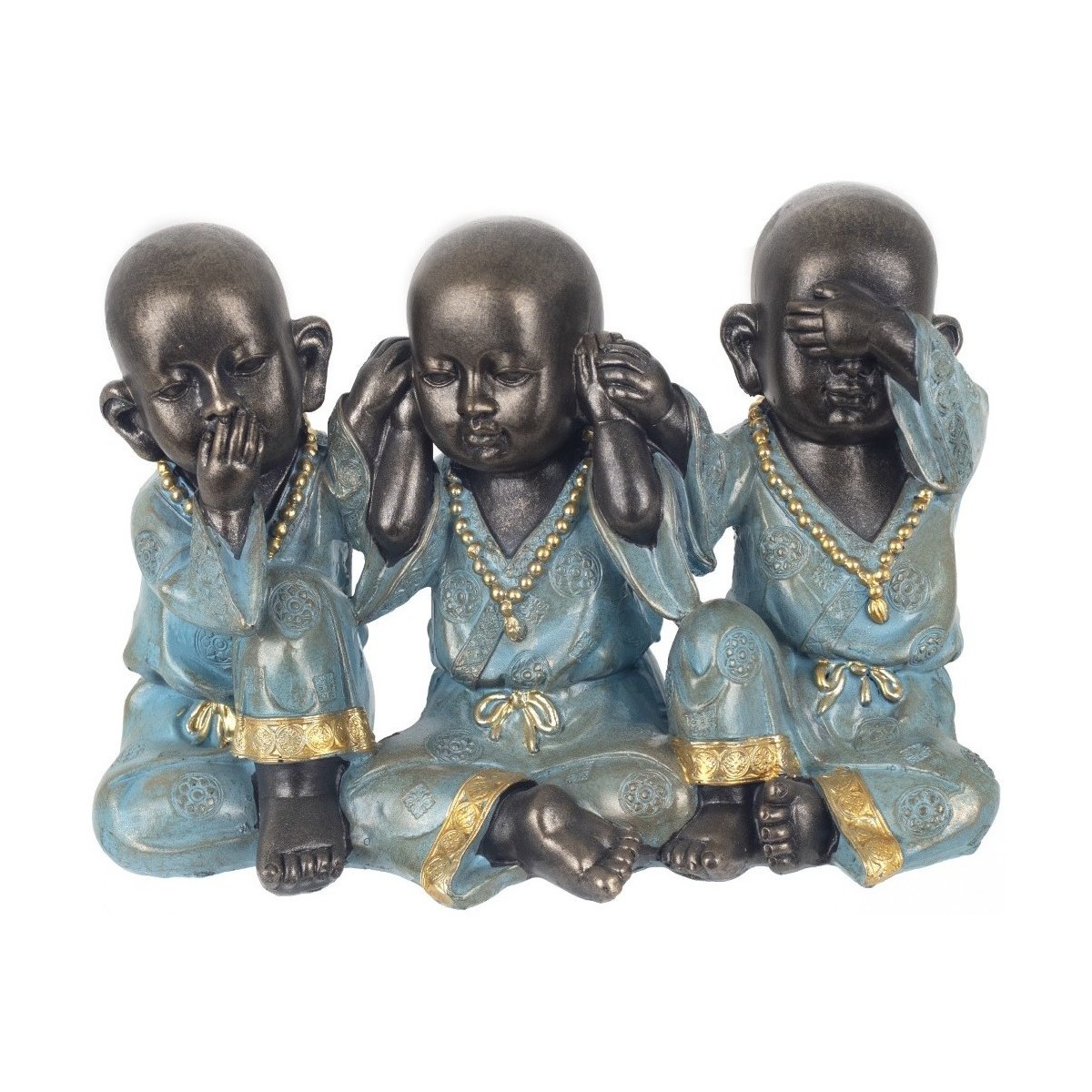 Indretning Små statuer og figurer Signes Grimalt Figur 3 Buddhaer Grøn
