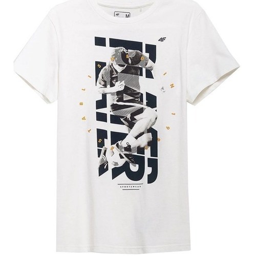 textil Herre T-shirts m. korte ærmer 4F TSM011 Hvid