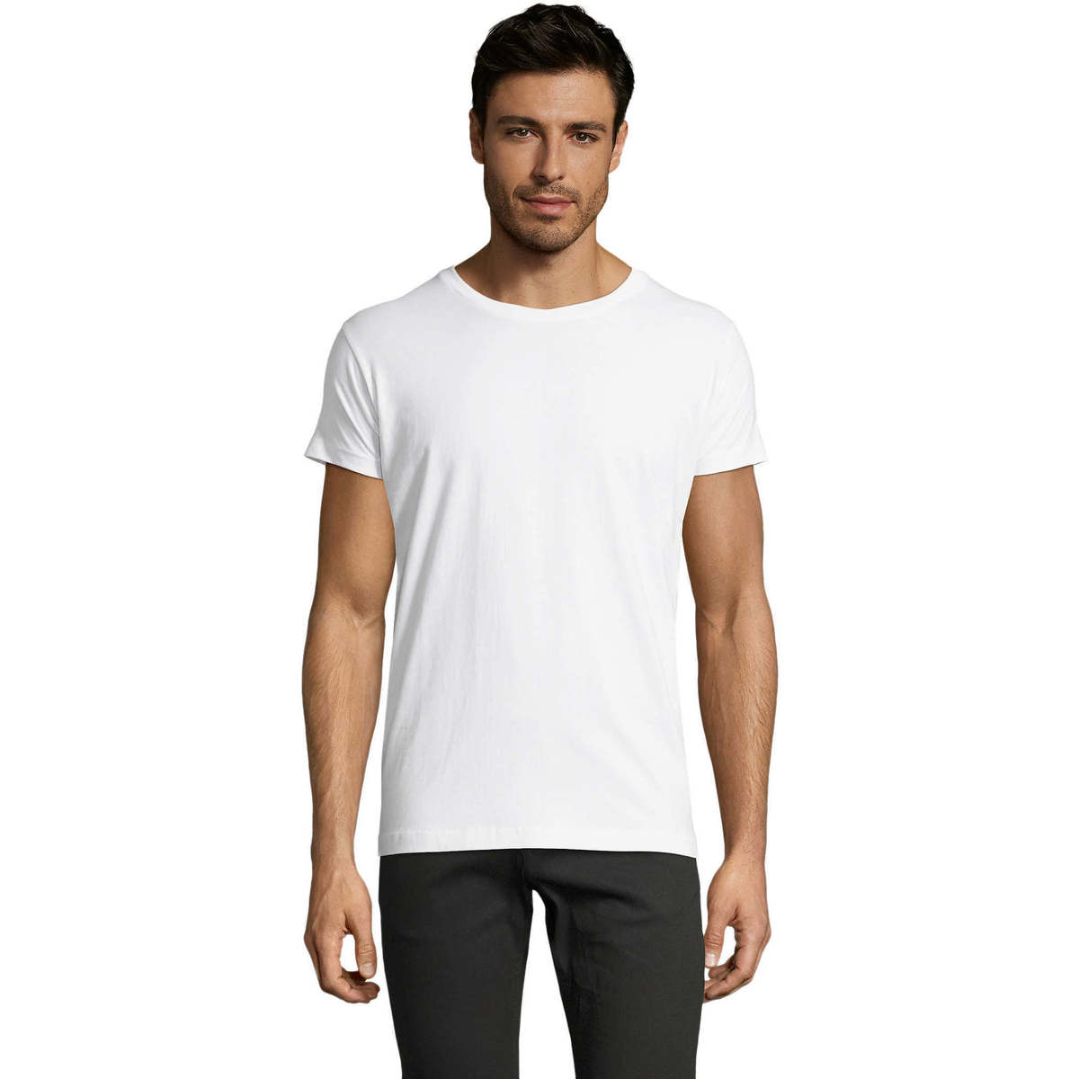 textil Herre T-shirts m. korte ærmer Sols Camiseta IMPERIAL FIT color Blanco Hvid