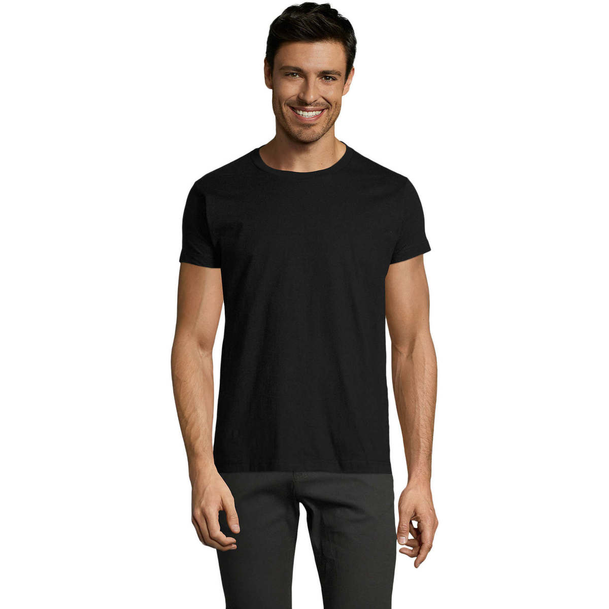 textil Herre T-shirts m. korte ærmer Sols Camiseta IMPERIAL FIT color Negro Sort