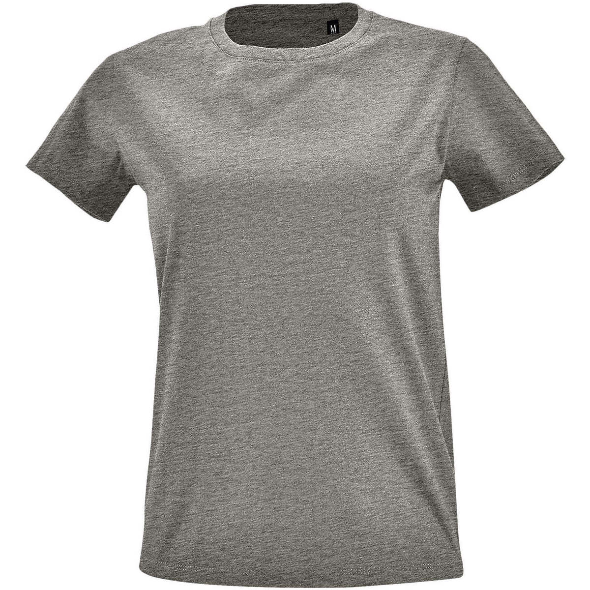 textil Dame T-shirts m. korte ærmer Sols Camiseta IMPERIAL FIT color Gris mezcla Grå