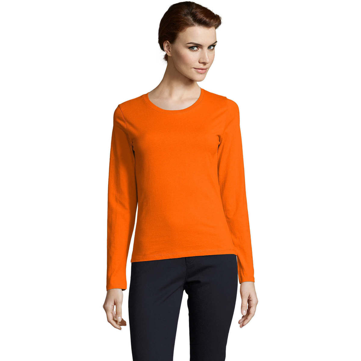 textil Dame Langærmede T-shirts Sols Camiseta imperial Women Orange