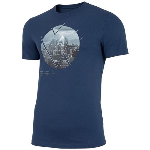 textil Herre T-shirts m. korte ærmer 4F TSM023 Marineblå