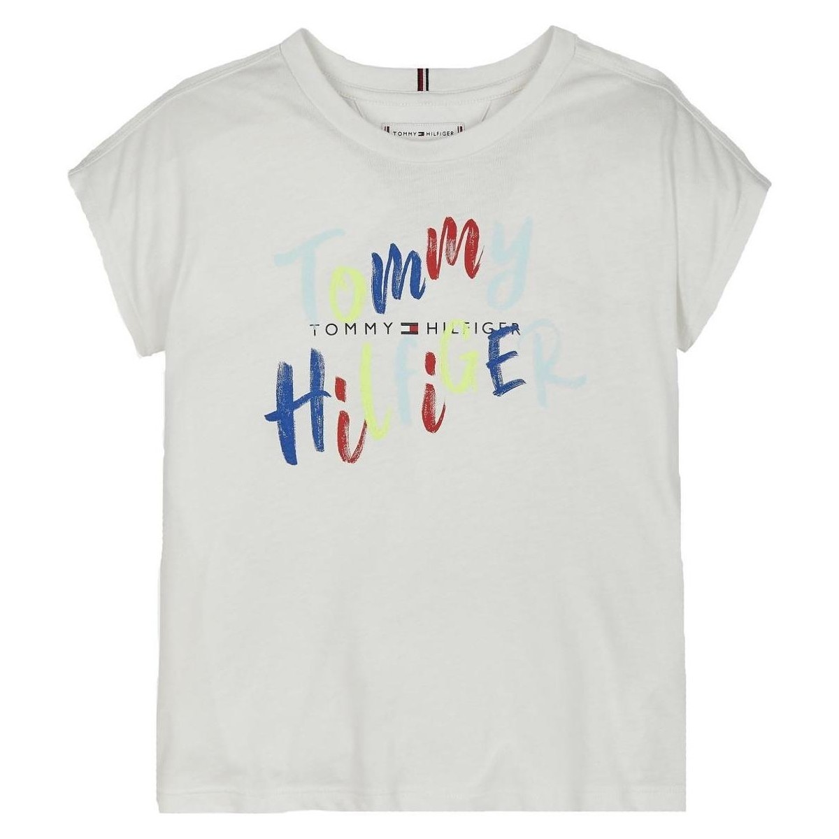 textil Pige T-shirts m. korte ærmer Tommy Hilfiger  Hvid