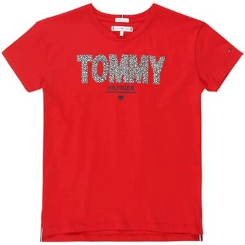 textil Pige T-shirts m. korte ærmer Tommy Hilfiger  Rød