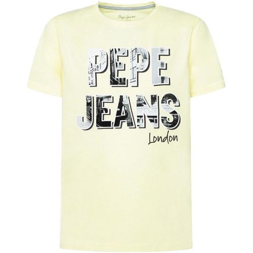 textil Dreng T-shirts m. korte ærmer Pepe jeans  Gul