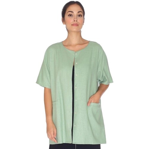 textil Dame Frakker Pepaloves Linen Jacket - Green Grøn