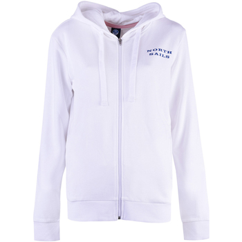 textil Dame Sweatshirts North Sails 90 2267 000 | Hooded Full Zip W/Graphic Hvid