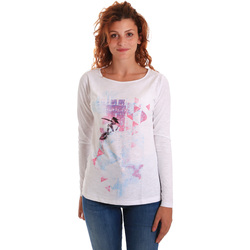 textil Dame Langærmede T-shirts Key Up 5G68S 0001 hvid