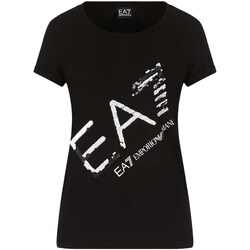 textil Dame T-shirts m. korte ærmer Ea7 Emporio Armani 3KTT28 TJ12Z Sort