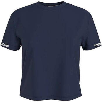 textil Dame T-shirts m. korte ærmer Tommy Jeans DW0DW10130 Blå