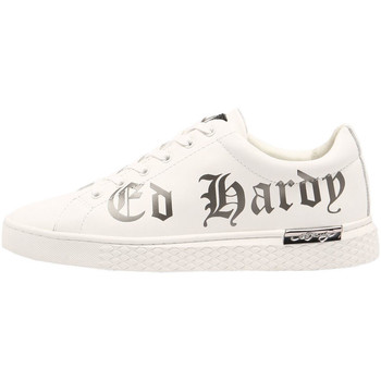 Sko Herre Sneakers Ed Hardy - Script low top white-gun metal Hvid