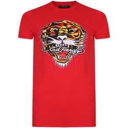 textil Herre T-shirts m. korte ærmer Ed Hardy Tiger mouth graphic t-shirt red Rød