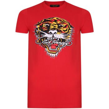 textil Herre T-shirts m. korte ærmer Ed Hardy - Tiger mouth graphic t-shirt red Rød
