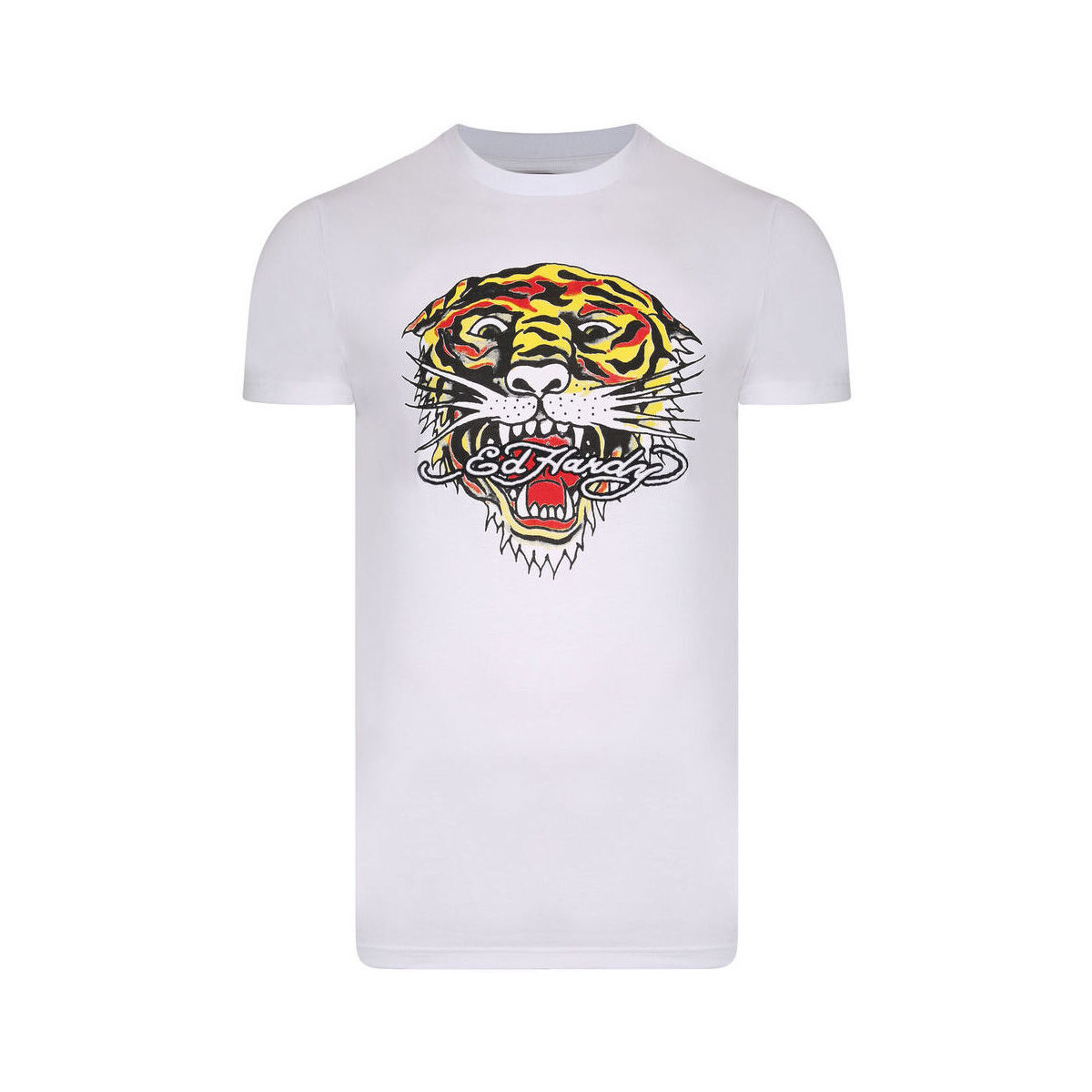 textil Herre T-shirts m. korte ærmer Ed Hardy Tiger mouth graphic t-shirt white Hvid