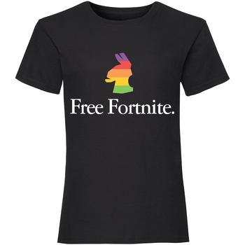 textil Pige Langærmede T-shirts Free Fortnite  Sort