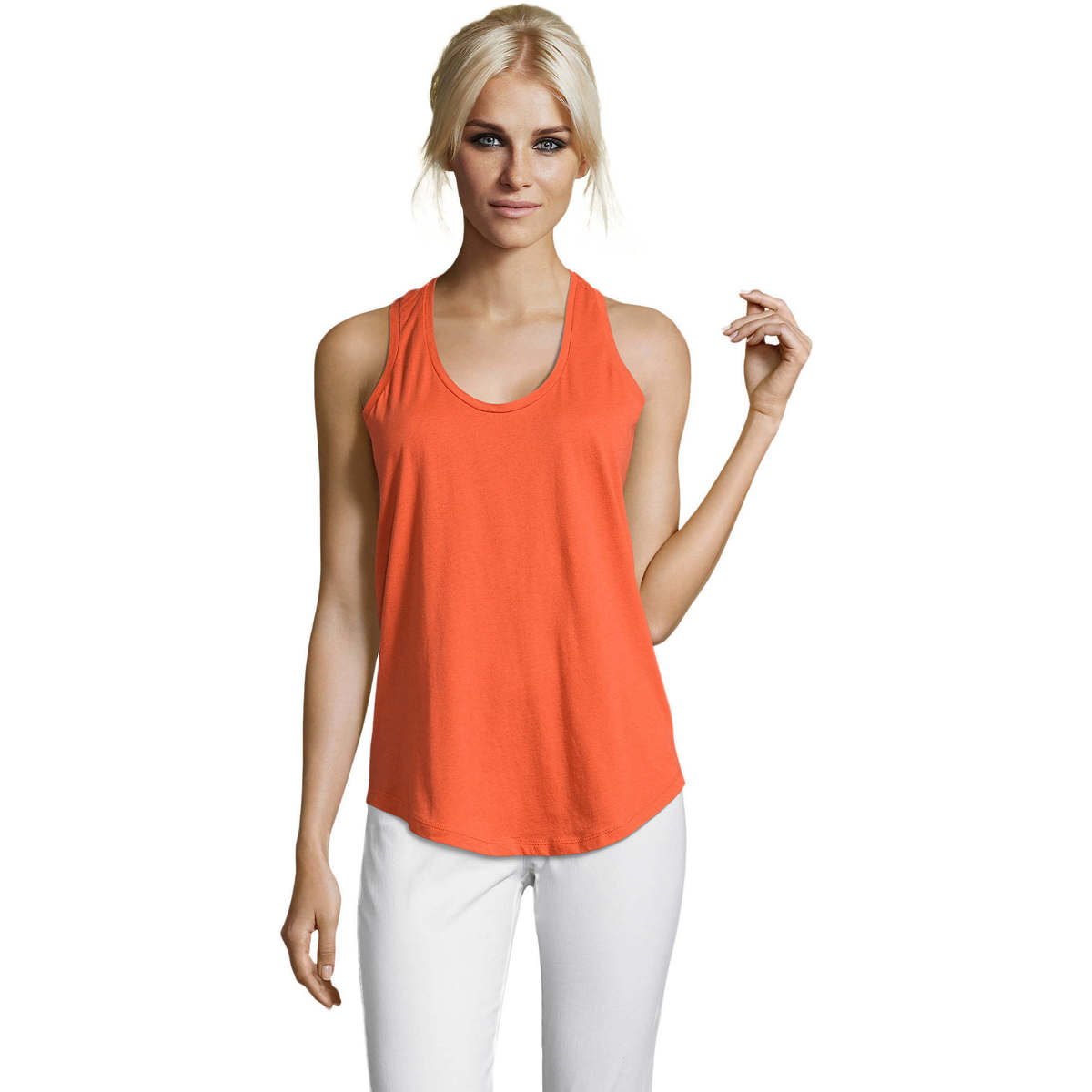 textil Dame Toppe / T-shirts uden ærmer Sols Moka camiseta mujer sin mangas Orange