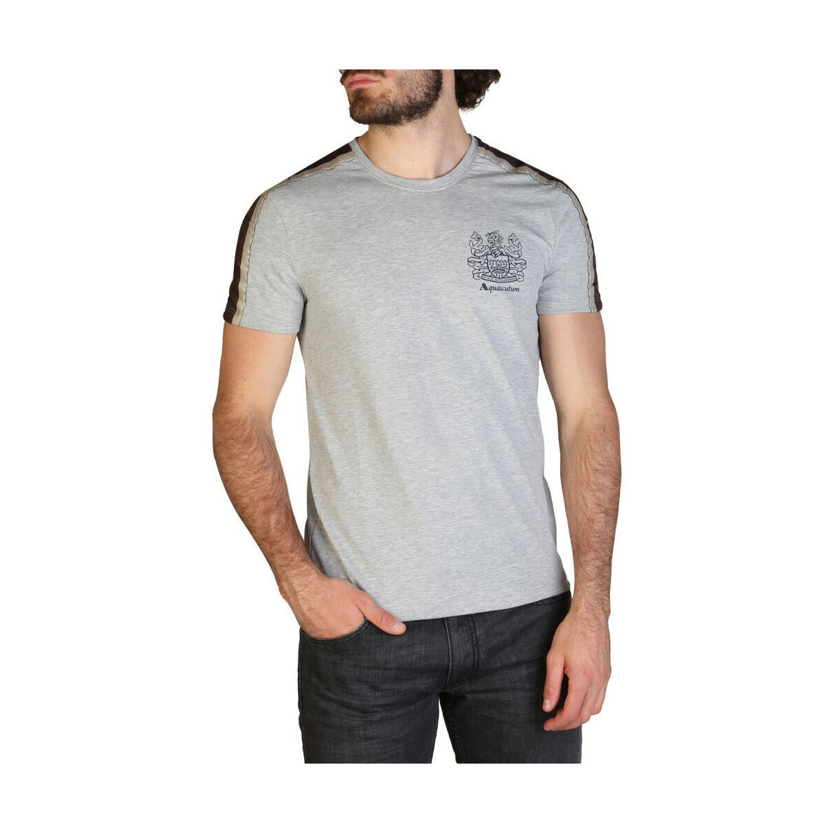 textil Herre T-shirts m. korte ærmer Aquascutum - qmt017m0 Grå